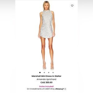 Amanda Uprichard Silver Sequin Mini Dress